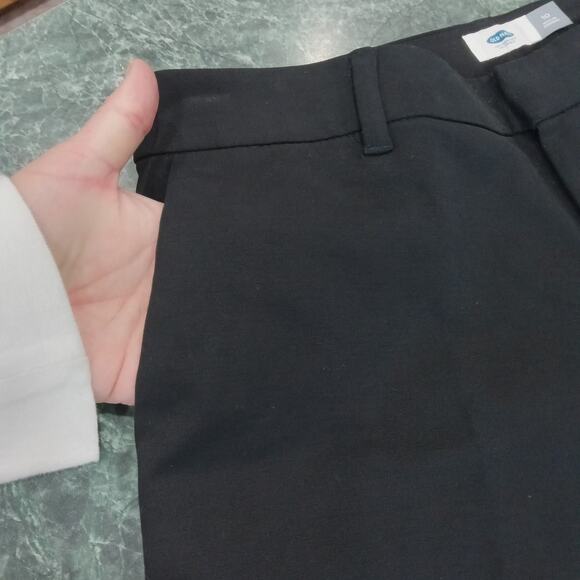 Old Navy High Rise Wide Leg Flare Crop Chino Dress Pants Women's Size 10 Black - Picture 4 of 13